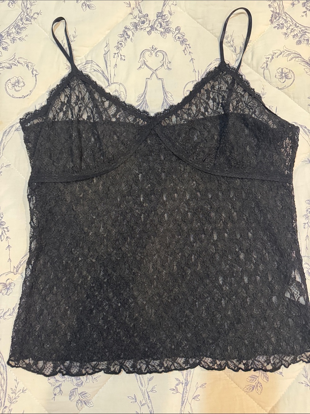 OAK + FORT Black Lace Camisole